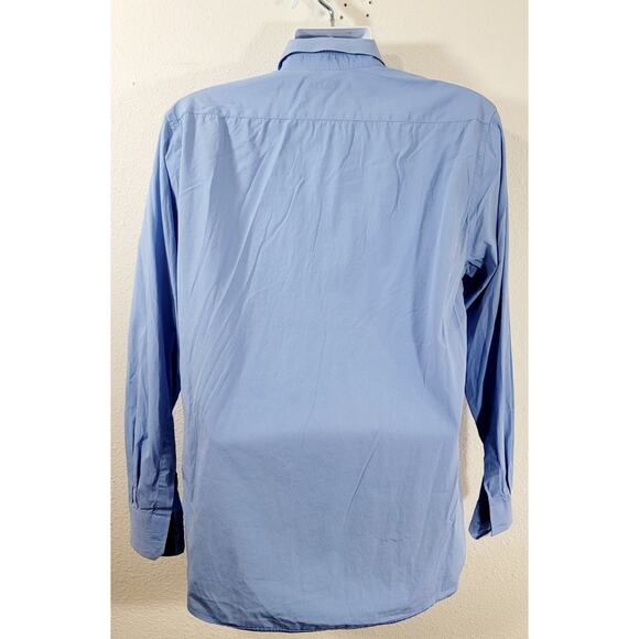 Express Blue Long Sleeves Pointed Collar Button Up Shirt Medium Lightweight Soft - Picture 3 of 6